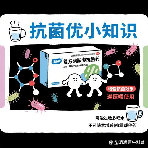 抗菌优 抗菌优是一种常见的复方磺胺类抗菌药,主要成分包含磺胺甲噁唑